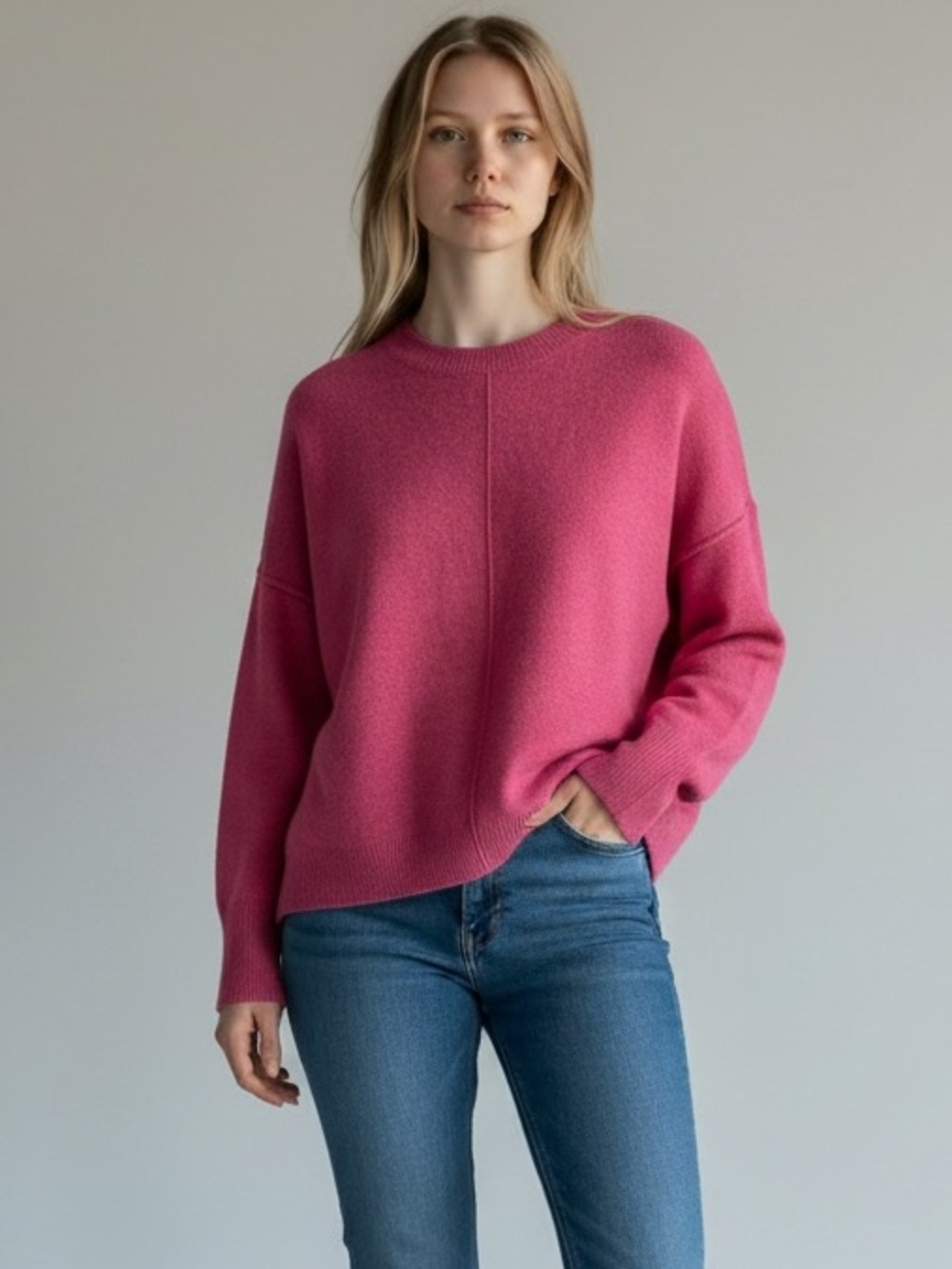 Vince Camuto Pink Oversized Drop Shoulder Sweater